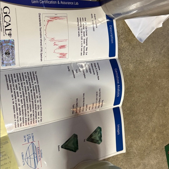 Vintage Art Deco Tourmaline 18k diamond ring - Picture 9 of 11